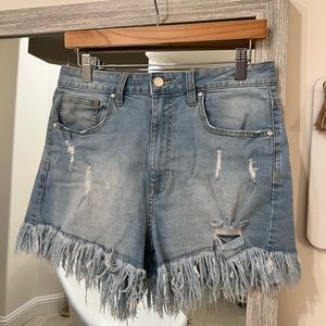 Frayed Denim Shorts